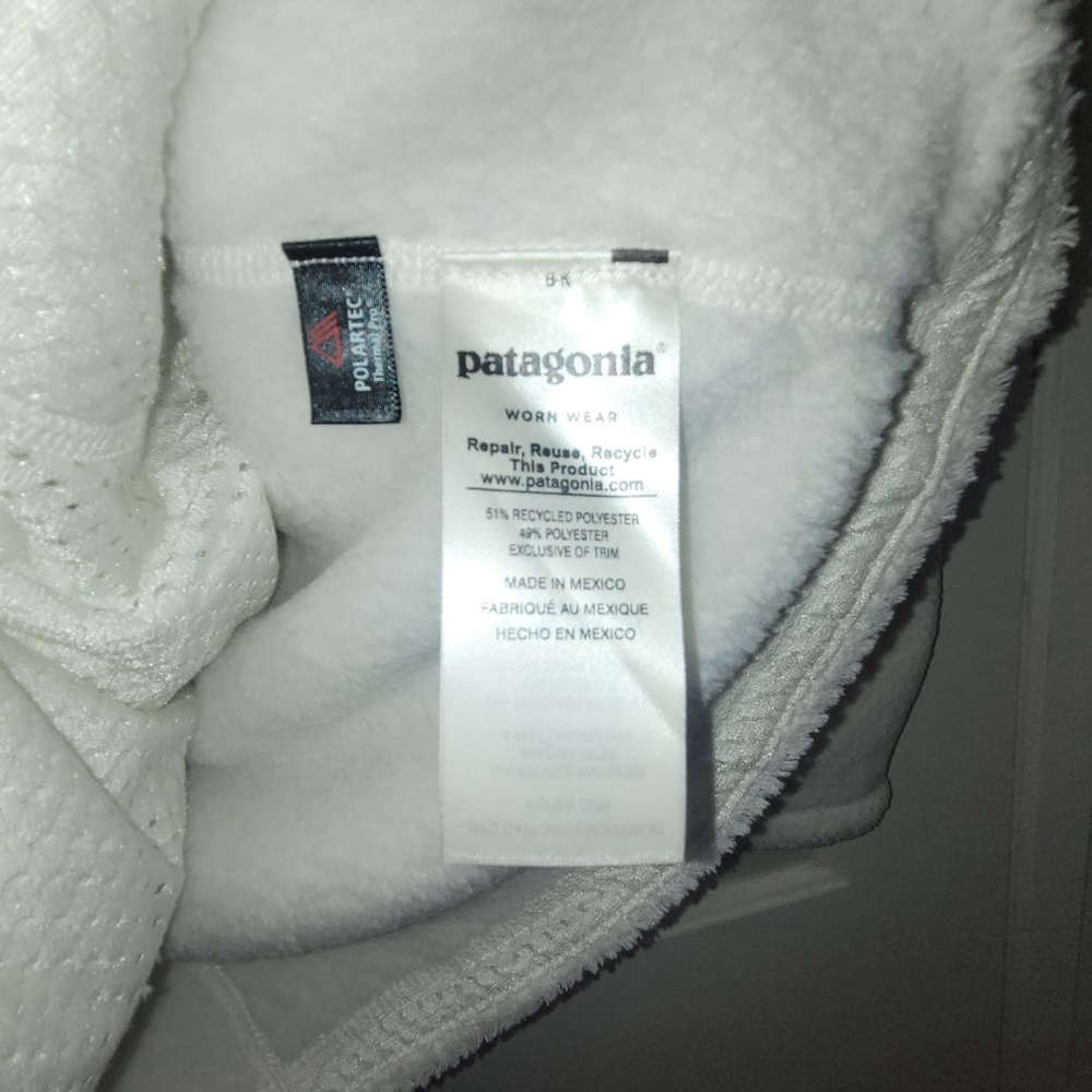 Women's Patagonia Off-White Fleece Snap-T Pullover Sweatshirt XS - Picture 7 of 7
